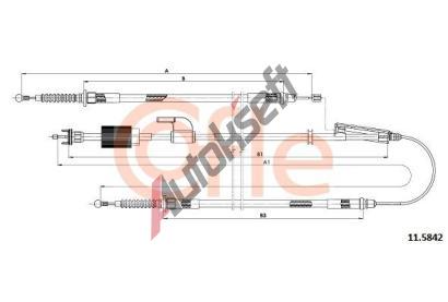 COFLE Tažné lanko parkovací brzdy CFL 11.5842, 11.5842 COFLE Tažné lanko parkovací brzdy CFL 11.5842, 11.5842