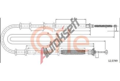 COFLE Tažné lanko parkovací brzdy CFL 12.0749, 12.0749 COFLE Tažné lanko parkovací brzdy CFL 12.0749, 12.0749