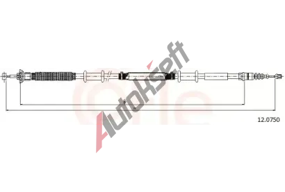 COFLE Tažné lanko parkovací brzdy CFL 12.0750, 12.0750 COFLE Tažné lanko parkovací brzdy CFL 12.0750, 12.0750