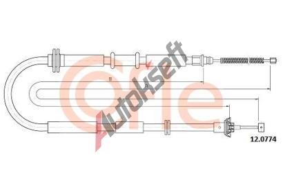 COFLE Tažné lanko parkovací brzdy CFL 12.0774, 12.0774 COFLE Tažné lanko parkovací brzdy CFL 12.0774, 12.0774