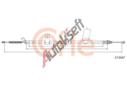 COFLE Tažné lanko parkovací brzdy CFL 17.0347, 17.0347 COFLE Tažné lanko parkovací brzdy CFL 17.0347, 17.0347