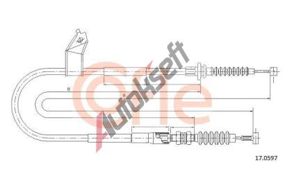 COFLE Tažné lanko parkovací brzdy CFL 17.0597, 17.0597 COFLE Tažné lanko parkovací brzdy CFL 17.0597, 17.0597