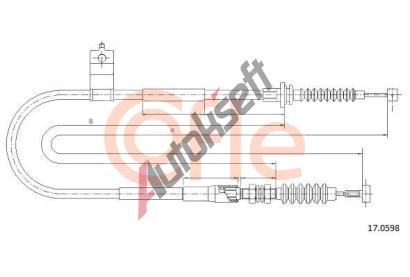 COFLE Tažné lanko parkovací brzdy CFL 17.0598, 17.0598 COFLE Tažné lanko parkovací brzdy CFL 17.0598, 17.0598