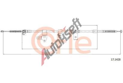 COFLE Tažné lanko parkovací brzdy CFL 17.1428, 17.1428 COFLE Tažné lanko parkovací brzdy CFL 17.1428, 17.1428