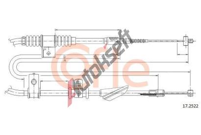 COFLE Tažné lanko parkovací brzdy CFL 17.2522, 17.2522 COFLE Tažné lanko parkovací brzdy CFL 17.2522, 17.2522