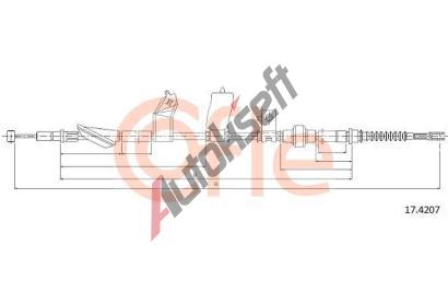 COFLE Tažné lanko parkovací brzdy CFL 17.4207, 17.4207 COFLE Tažné lanko parkovací brzdy CFL 17.4207, 17.4207
