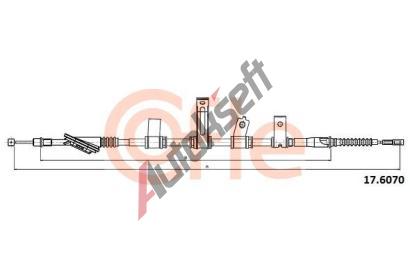 COFLE Tažné lanko parkovací brzdy CFL 17.6070, 17.6070 COFLE Tažné lanko parkovací brzdy CFL 17.6070, 17.6070
