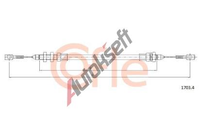COFLE Lanko pedálu plynu CFL 1703.4, 1703.4 COFLE Lanko pedálu plynu CFL 1703.4, 1703.4