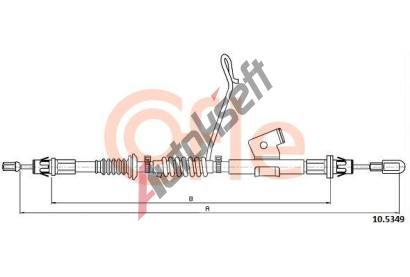 COFLE Tažné lanko parkovací brzdy CFL 92.10.5349, 92.10.5349  COFLE Tažné lanko parkovací brzdy CFL 92.10.5349, 92.10.5349