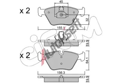 CIFAM Sada brzdovch destiek CFM 822-207-3, 822-207-3
