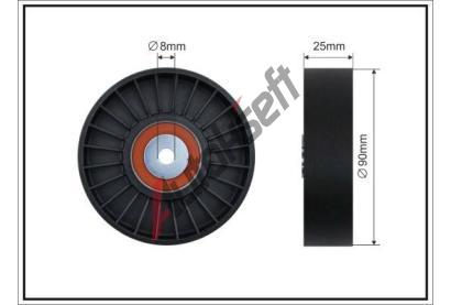 CAFFARO Vratná / vodicí kladka drážkového klínového řemenu CFR 12-56, 12-56 CAFFARO Vratná / vodicí kladka drážkového klínového řemenu CFR 12-56, 12-56