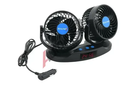 Compass Ventilátor MITCHELL DUO 2x130mm 12V na palubní desku s teploměrem CMP 07224, 07224 Compass Ventilátor MITCHELL DUO 2x130mm 12V na palubní desku s teploměrem CMP 07224, 07224