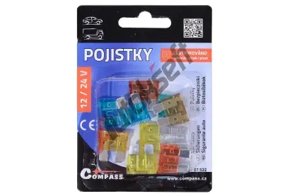 Compass Pojistky nožové 10 ks CMP 07522, 07522 Compass Pojistky nožové 10 ks CMP 07522, 07522