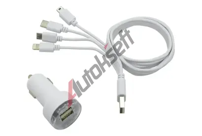 Compass Nab�je�ka telefonu 12V 2,1A (Iphone, miniUSB, microUSB, USB-C) CMP 07680, 07680