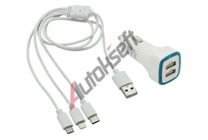 Compass Nabíječka telefonu USB 3in1 (micro USB, iPhone, USB C) CMP 07683, 07683 Compass Nabíječka telefonu USB 3in1 (micro USB, iPhone, USB C) CMP 07683, 07683