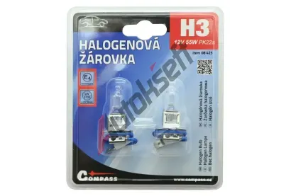 Compass Žárovka 12V H3 55W Pk22s blister 2ks CMP 08425, 08425 Compass Žárovka 12V H3 55W Pk22s blister 2ks CMP 08425, 08425