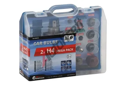Compass Žárovky 12V servisní box MEGA H4+H4+pojistky CMP 08519, 08519 Compass Žárovky 12V servisní box MEGA H4+H4+pojistky CMP 08519, 08519