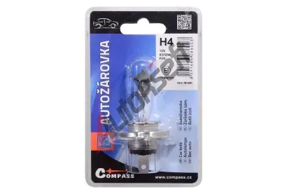 Compass Žárovka 12V H4 60/55W P43t blister 1ks CMP 08600, 08600 Compass Žárovka 12V H4 60/55W P43t blister 1ks CMP 08600, 08600
