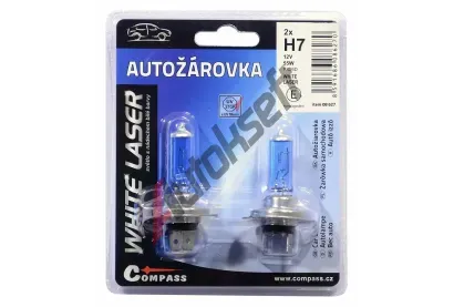 Compass Žárovka 12V H7 55W PX26d WHITE LASER blister 2ks CMP 08627, 08627 Compass Žárovka 12V H7 55W PX26d WHITE LASER blister 2ks CMP 08627, 08627