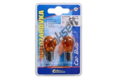 Compass Žárovka 12V PY21W 21W BaU15s ORANGE blister 2ks CMP 08645, 08645 Compass Žárovka 12V PY21W 21W BaU15s ORANGE blister 2ks CMP 08645, 08645