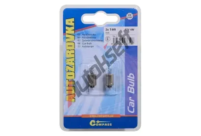 Compass Žárovka 12V T4W 4W Ba9s blister 2ks CMP 08650, 08650 Compass Žárovka 12V T4W 4W Ba9s blister 2ks CMP 08650, 08650