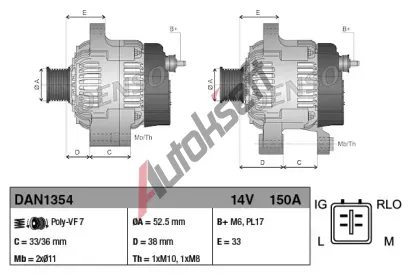 DENSO Alterntor DEN DAN1354, DAN1354
