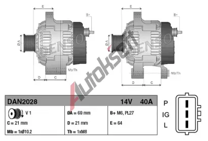 DENSO Alternátor DEN DAN2028, DAN2028 DENSO Alternátor DEN DAN2028, DAN2028