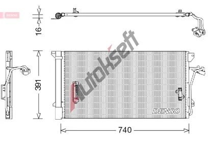 DENSO Kondenztor klimatizace DEN DCN02027, DCN02027