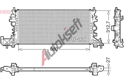 DENSO Chladič vody DEN DRM20118, DRM20118 DENSO Chladič vody DEN DRM20118, DRM20118
