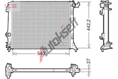DENSO Chladič vody DEN DRM23115, DRM23115  DENSO Chladič vody DEN DRM23115, DRM23115
