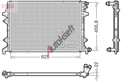 DENSO Chladič vody DEN DRM32066, DRM32066 DENSO Chladič vody DEN DRM32066, DRM32066
