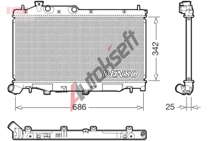 DENSO Chladič vody DEN DRM36027, DRM36027 DENSO Chladič vody DEN DRM36027, DRM36027