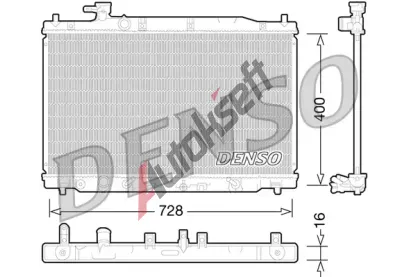 DENSO Chladič vody DEN DRM40030, DRM40030 DENSO Chladič vody DEN DRM40030, DRM40030