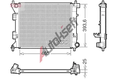 DENSO Chladič vody DEN DRM43016, DRM43016 DENSO Chladič vody DEN DRM43016, DRM43016