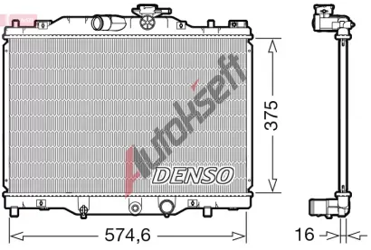 DENSO Chladič vody DEN DRM44043, DRM44043 DENSO Chladič vody DEN DRM44043, DRM44043
