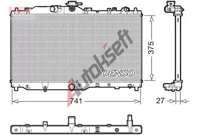 DENSO Chladič vody DEN DRM44050, DRM44050 DENSO Chladič vody DEN DRM44050, DRM44050