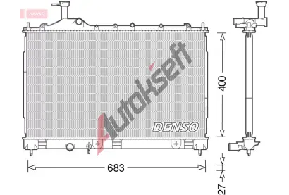 DENSO Chladič vody DEN DRM45038, DRM45038 DENSO Chladič vody DEN DRM45038, DRM45038