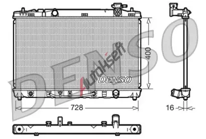 DENSO Chladič vody DEN DRM50041, DRM50041 DENSO Chladič vody DEN DRM50041, DRM50041