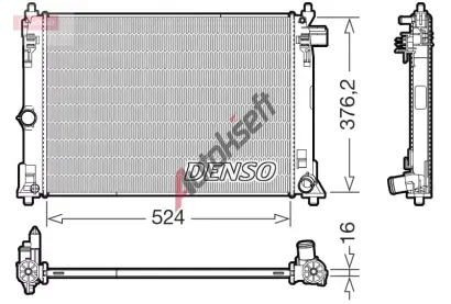 DENSO Chladič vody DEN DRM50130, DRM50130 DENSO Chladič vody DEN DRM50130, DRM50130