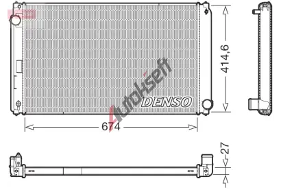 DENSO Chladič vody DEN DRM50151, DRM50151 DENSO Chladič vody DEN DRM50151, DRM50151
