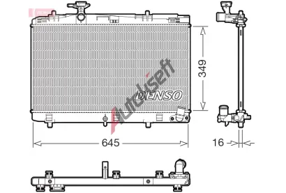 DENSO Chladič vody DEN DRM50155, DRM50155 DENSO Chladič vody DEN DRM50155, DRM50155