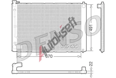 DENSO Chladič vody DEN DRM51011, DRM51011 DENSO Chladič vody DEN DRM51011, DRM51011