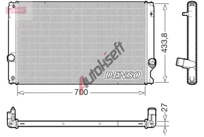 DENSO Chladič vody DEN DRM51019, DRM51019 DENSO Chladič vody DEN DRM51019, DRM51019