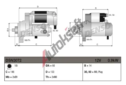 DENSO Start�r DEN DSN3072, DSN3072