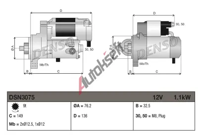 DENSO Start�r DEN DSN3075, DSN3075