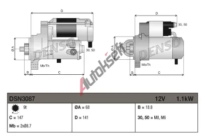 DENSO Start�r DEN DSN3087, DSN3087