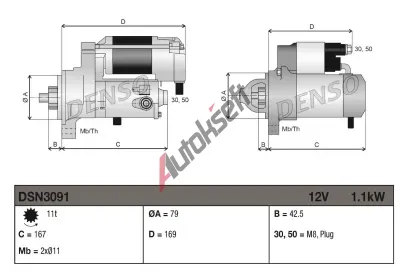 DENSO Startér DEN DSN3091, DSN3091 DENSO Startér DEN DSN3091, DSN3091