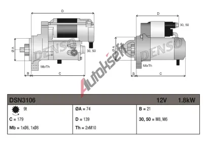 DENSO Startér DEN DSN3106, DSN3106 DENSO Startér DEN DSN3106, DSN3106