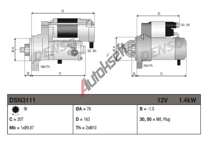 DENSO Startér DEN DSN3111, DSN3111 DENSO Startér DEN DSN3111, DSN3111