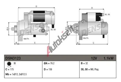 DENSO Start�r DEN DSN3123, DSN3123